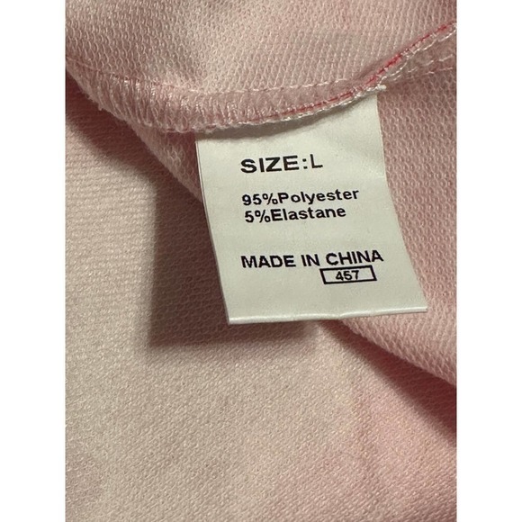 Bleached Leopard Print Pullover Pink Sz L - Picture 6 of 7